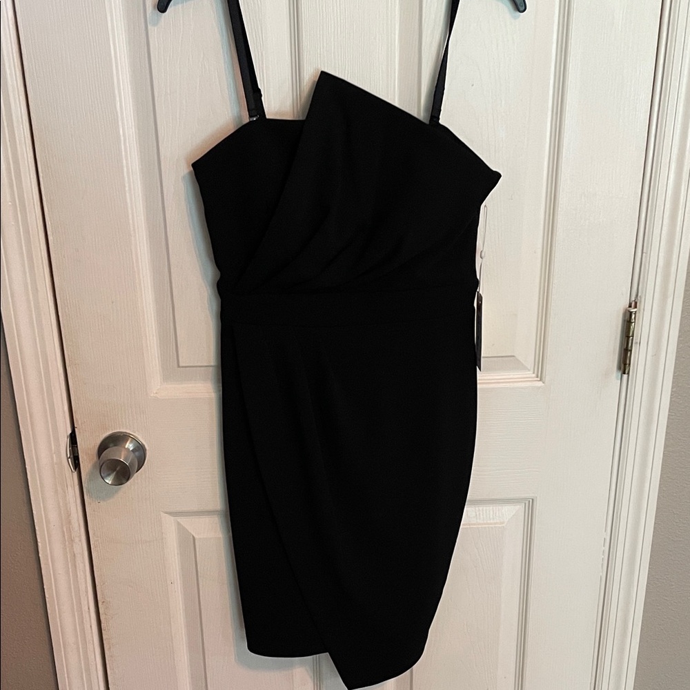 Elegant Black Asymmetrical One-Shoulder Dress